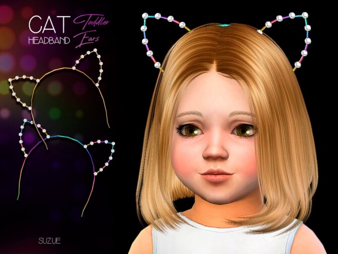 Sims 4 Cat Toddler Headband by Suzue at TSR