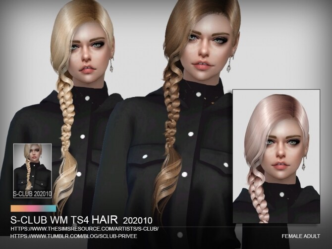 Sims 4 Hair 202010 by S Club WM at TSR