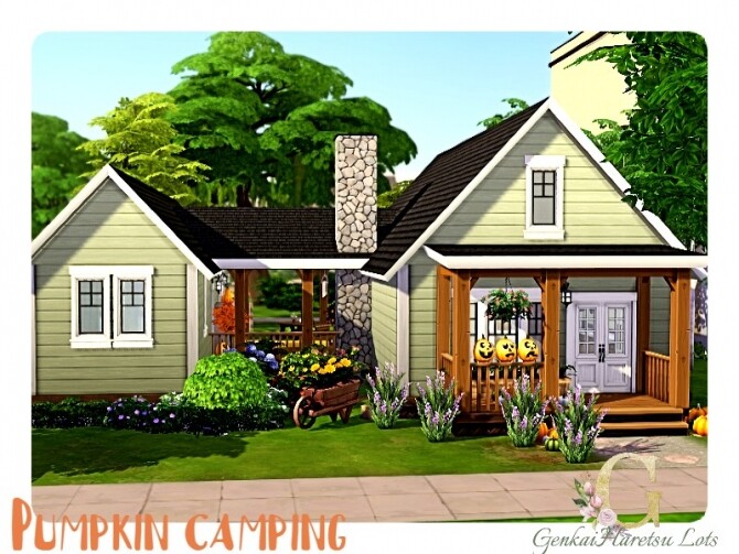 Sims 4 Pumpkin Camping Cabin by GenkaiHaretsu at TSR
