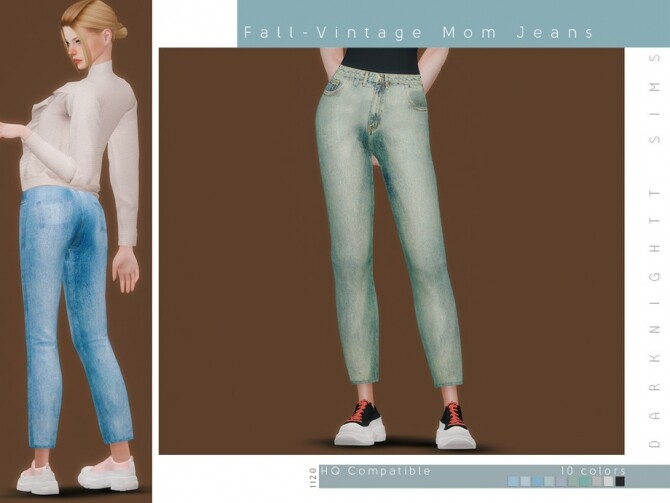 Sims 4 Fall Vintage Mom Jeans by DarkNighTt at TSR