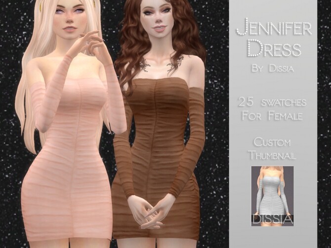 Sims 4 Jennifer Dress by Dissia at TSR