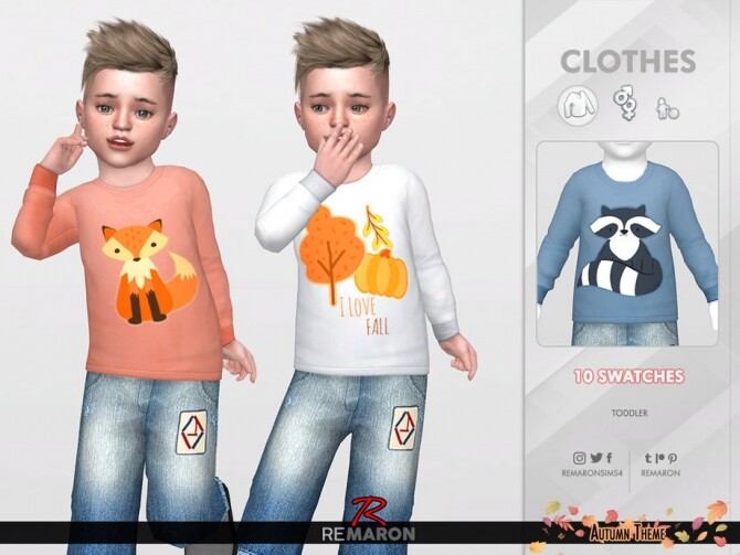 Sims 4 Autumn Sweater for Toddler 01 by remaron at TSR