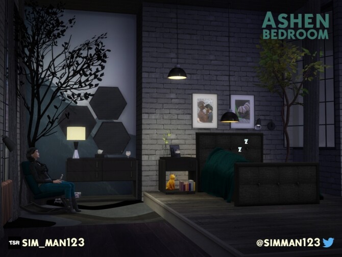 Sims 4 Ashen Bedroom by sim man123 at TSR