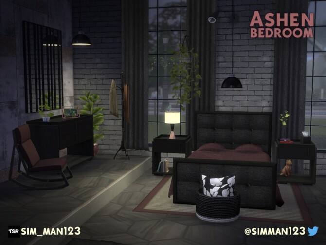Sims 4 Ashen Bedroom by sim man123 at TSR