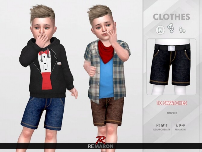 Sims 4 Denim Shorts for Toddler 01 by remaron at TSR