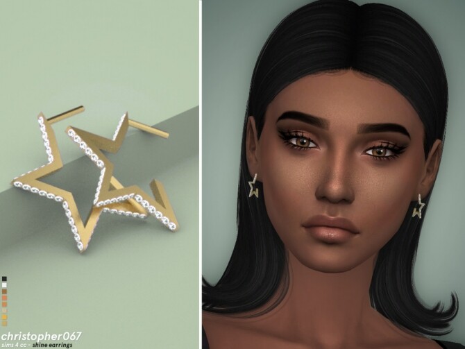 Sims 4 Shine Earrings by Christopher067 at TSR