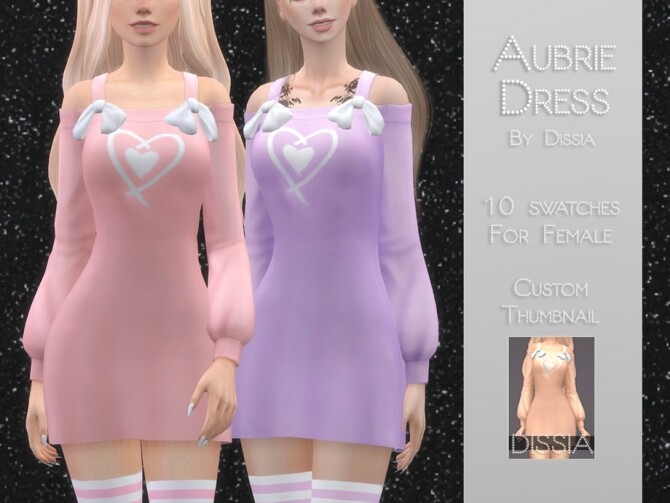 Sims 4 Aubrie Dress by Dissia at TSR