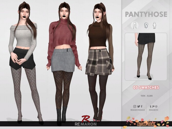 Sims 4 Autumn Pantyhose 01 by remaron at TSR
