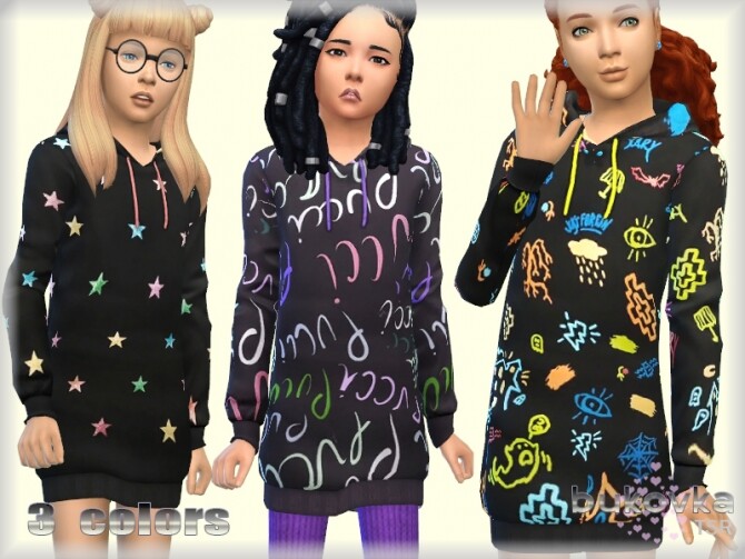Sims 4 Hoddy Dress by bukovka at TSR