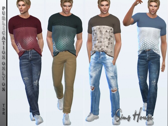 Sims 4 T shirt tucked M by Sims House at TSR