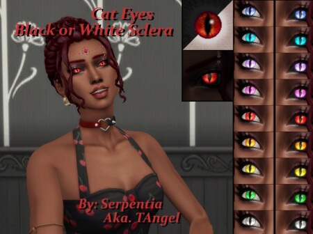 Glowing Cat Eyes, White or Black Sclera by Serpentia at Mod The Sims
