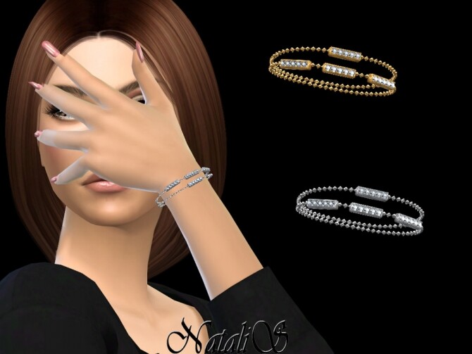 Sims 4 Diamond bar bracelets by NataliS at TSR