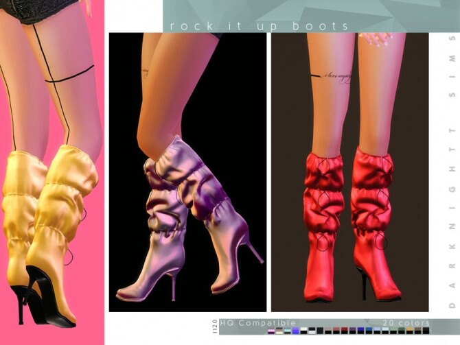 Sims 4 Rock It Up Boots by DarkNighTt at TSR