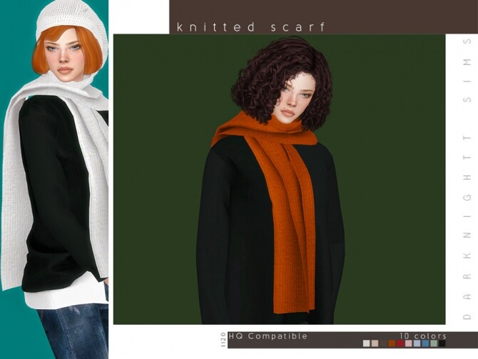 Sims 4 Knitted Scarf by DarkNighTt at TSR