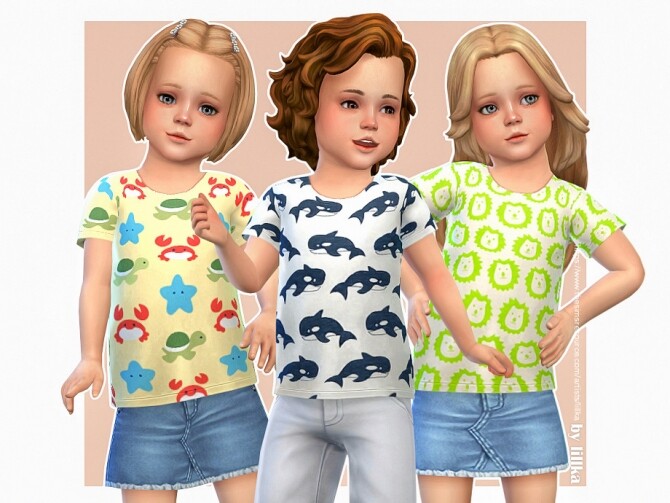 Sims 4 Animal T Shirt 02 by lillka at TSR