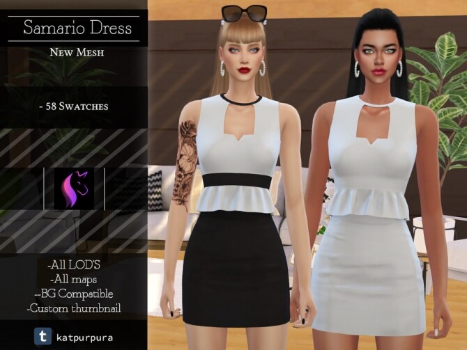 Sims 4 Samario Dress by KaTPurpura at TSR