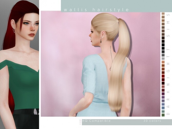 Sims 4 Wallis Hairstyle by DarkNighTt at TSR