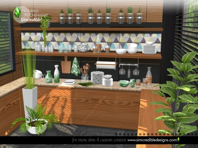 Sims 4 Naturalis kitchenware by SIMcredible at TSR