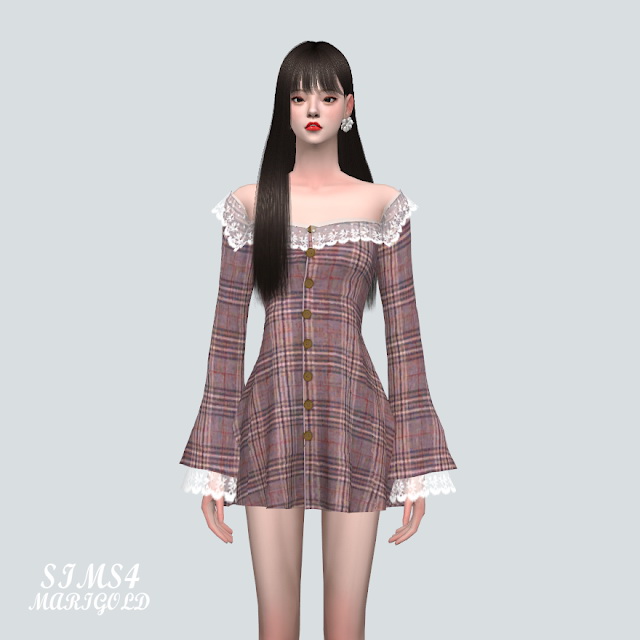 Sims 4 Lace Mini Dress at Marigold