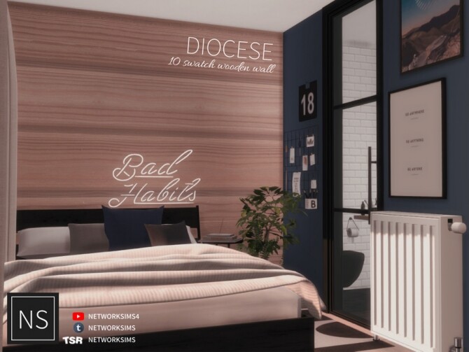 Sims 4 Diocese Wooden Walls by Networksims at TSR