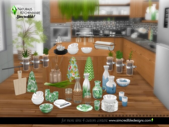 Sims 4 Naturalis kitchenware by SIMcredible at TSR