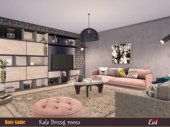 Sims 4 Kala Livingroom by evi at TSR
