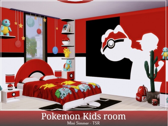 Sims 4 Pokemon Kids room by Mini Simmer at TSR
