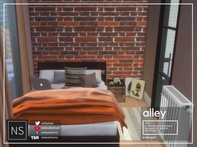 Sims 4 Alley Brick Walls by Networksims at TSR
