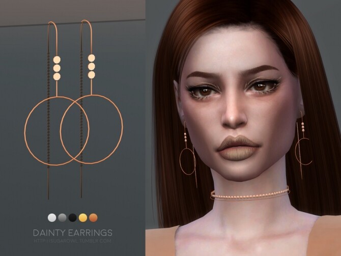 Sims 4 Dainty earrings by sugar owl at TSR