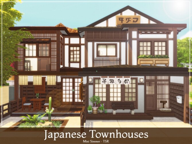 Sims 4 Japanese Townhouses by Mini Simmer at TSR
