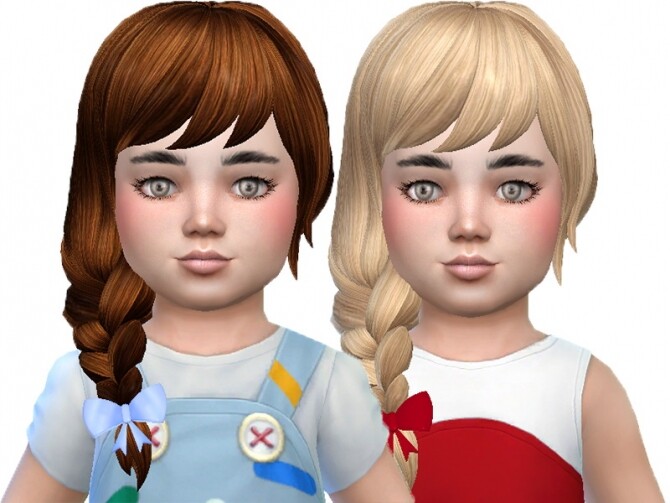 Sims 4 Side braid for toddlers converted at Trudie55