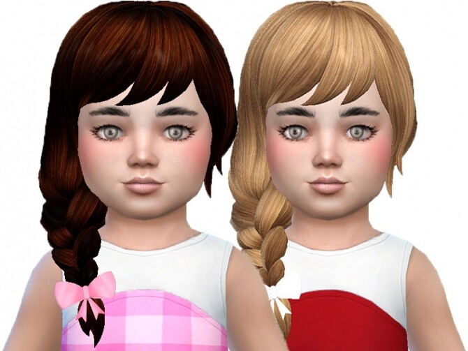 Sims 4 Side braid for toddlers converted at Trudie55
