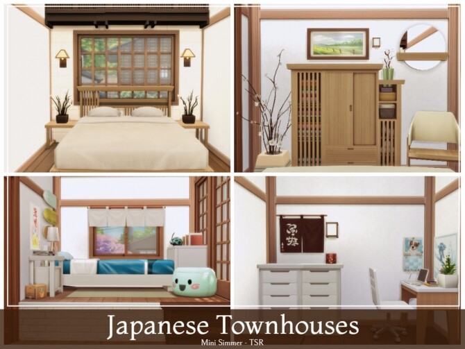 Sims 4 Japanese Townhouses by Mini Simmer at TSR