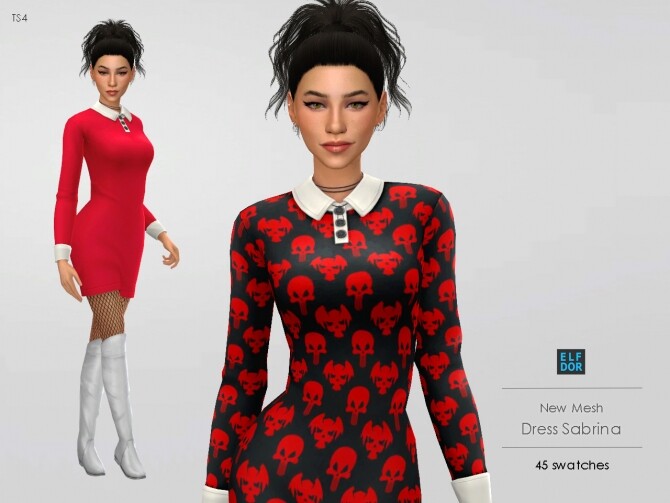 Sims 4 Dress Sabrina at Elfdor Sims