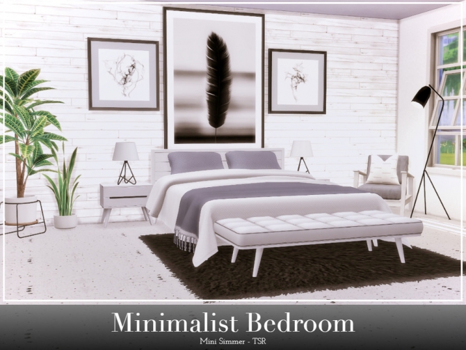 Minimalist Bedroom by Mini Simmer at TSR » Sims 4 Updates