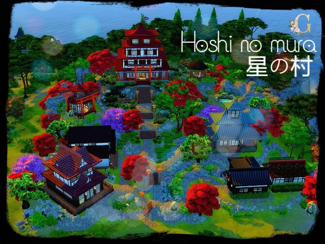 Sims 4 Hoshi no mura village by GenkaiHaretsu at TSR