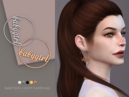 Babygirl hoop earrings by sugar owl at TSR
