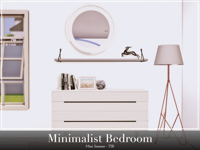 Sims 4 Minimalist Bedroom by Mini Simmer at TSR