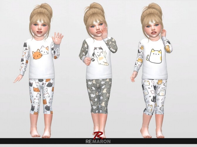 Sims 4 Cats PJ Sweater for Toddler 01 by remaron at TSR