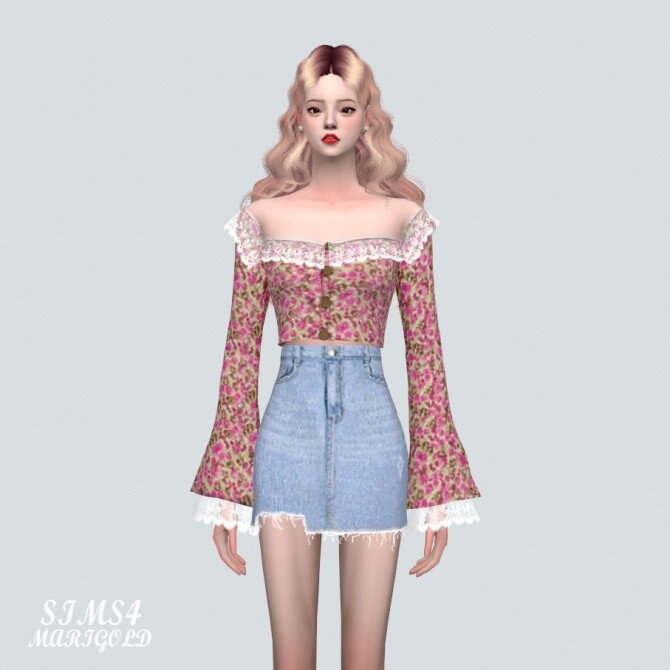 Sims 4 Lace Blouse V2 SS 2 at Marigold