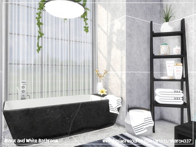 Sims 4 Black and White Bathroom by sharon337 at TSR