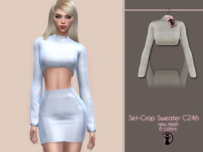 Sims 4 Set Crop Sweater C246 by turksimmer at TSR