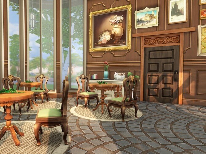 Sims 4 The Bookshelf library by Ineliz at TSR