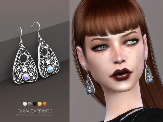 Sims 4 Ouija earrings by sugar owl at TSR