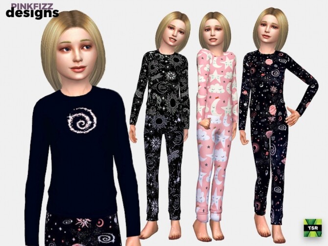 Sims 4 Junior Moon & Stars PJs by Pinkfizzzzz at TSR
