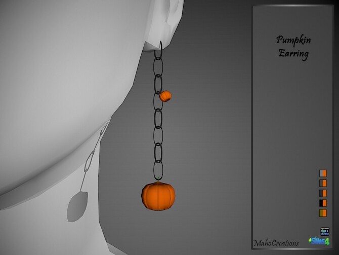 Sims 4 Pumpkin Earrings by MahoCreations at TSR