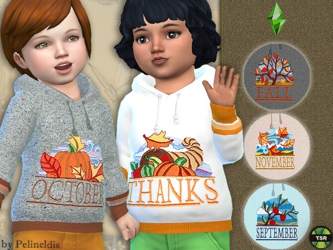 Sims 4 Toddler Autumn Hoodie by Pelineldis at TSR