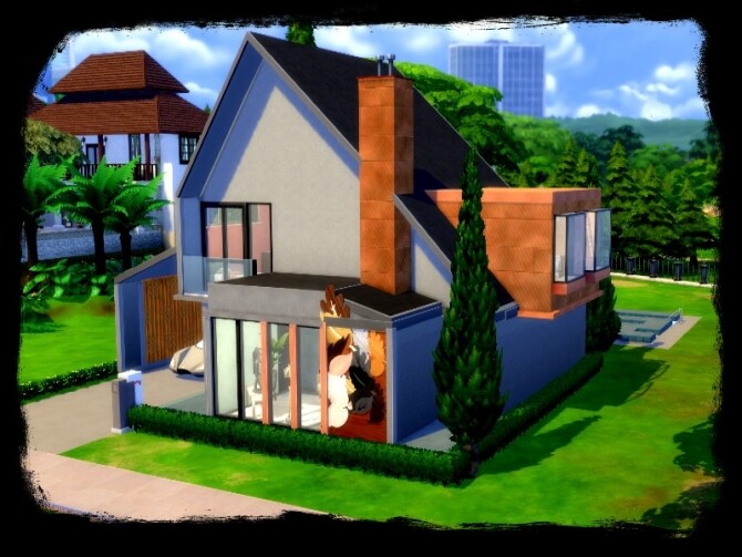Sims 4 Kuro Modern house for big family by GenkaiHaretsu at TSR