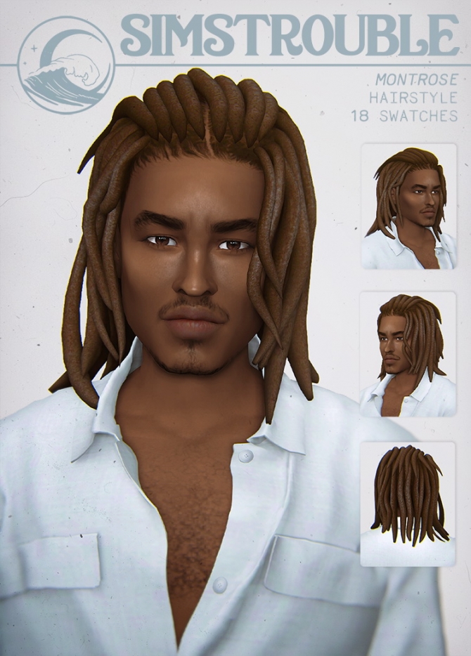 MONTROSE overgrown dreads hair for males at SimsTrouble » Sims 4 Updates