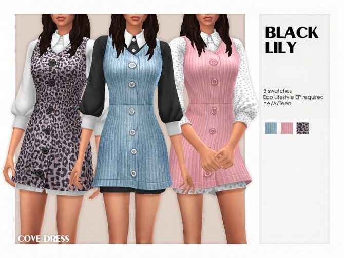 Sims 4 Cove Dress by Black Lily at TSR